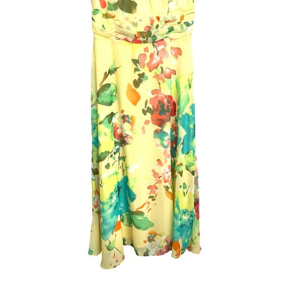 Madison Leigh Yellow Floral Sleeveless Midi Flowy Dress Sz 10 NWOT - Picture 3 of 6